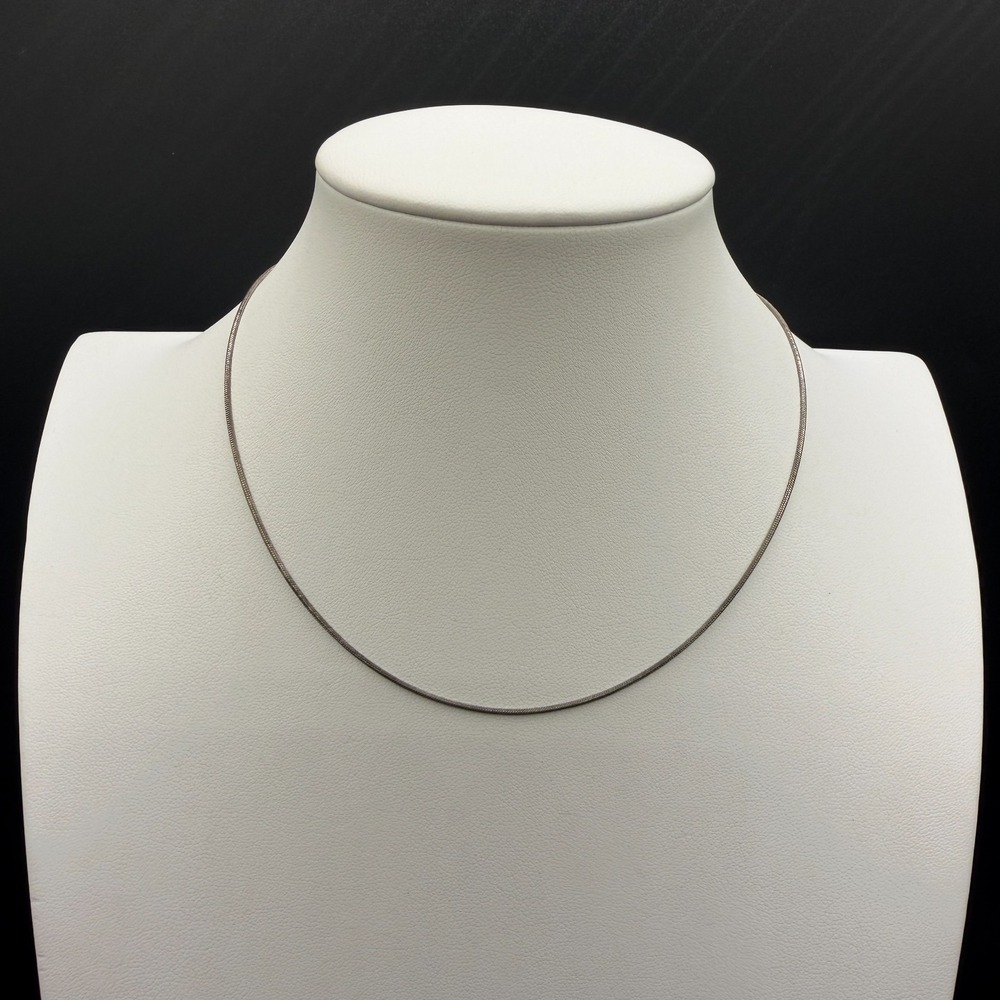Silver Tone Snake Chain Necklace Minimalist Layering Collar Sleek Modern Jewelry